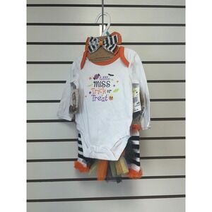 Halloween Outfit‎ Baby Girl Little Miss Trick or Treat 4 Piece Set 6 Months
